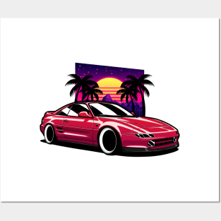 Red MR2 Classic JDM retro style Posters and Art